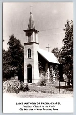 RPPC  Festina  Iowa   Saint Anthony of Padua Chapel  Old Mission   Postcard