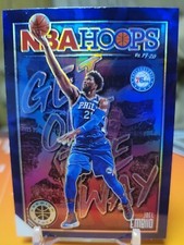 2019-20 Hoops PREMIUM STOCK Joel Embiid GET OUT THE WAY PURPLE PRIZM HOLO