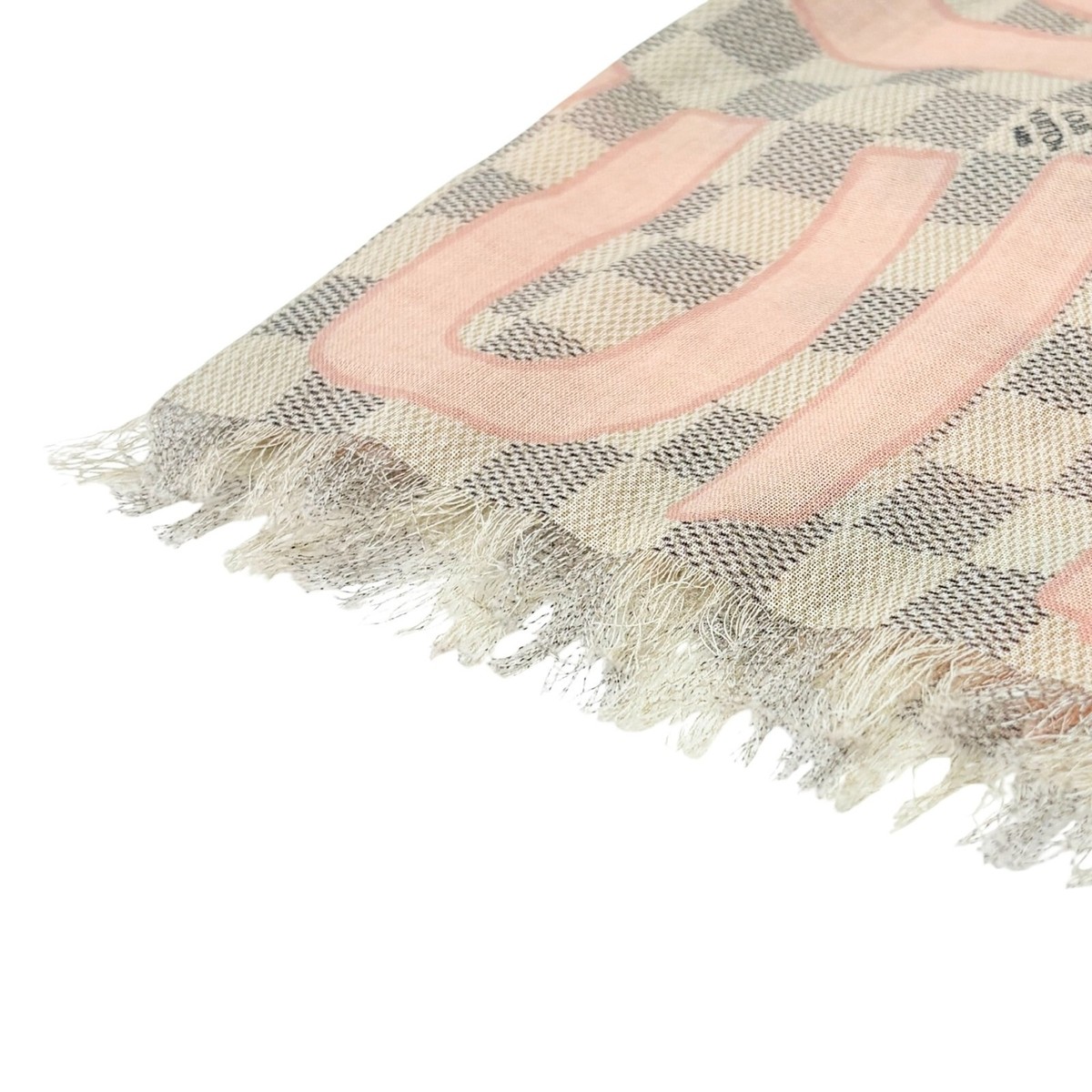 LOUIS VUITTON Vintage Damier Azur Tahitienne Scarves Pink Gray