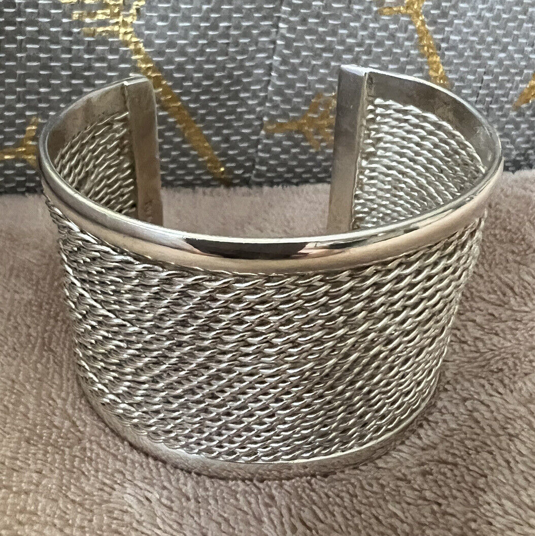 Wide "Gleaming Rops" Sterling Silver Cuff Bracele… - image 3