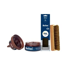 Helios Shoe Cream Applicator Classic Leather Nourishment Shoe Polish Brown/Brush