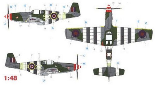 1/48 Mustang Mk.III WW II Royal Air Force Fighter ICM 48123 Plastic Model kit - Picture 3 of 10