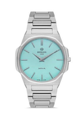 Hislon Men's Watch Ultra Slim Sapphire Glass Turquoise Blue