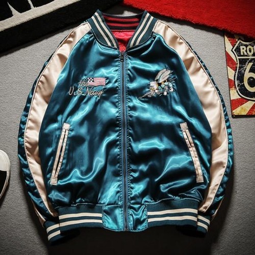 Mens Womens Vintage Japanese Embroidered Sukajan Souvenir Jackets Bomber Coat UK - Picture 2 of 12