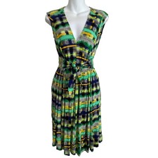 Plenty by Tracy Reese Mini Jersey Blouson Belt Sleeveless Dress Size XS Green Gr