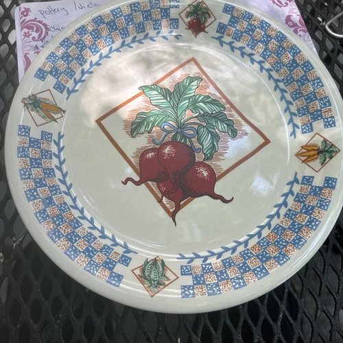 TableTops Unlimited Fresh Garden Dinner Plates Corn, Carrots, Peas 10 1/2 in.
