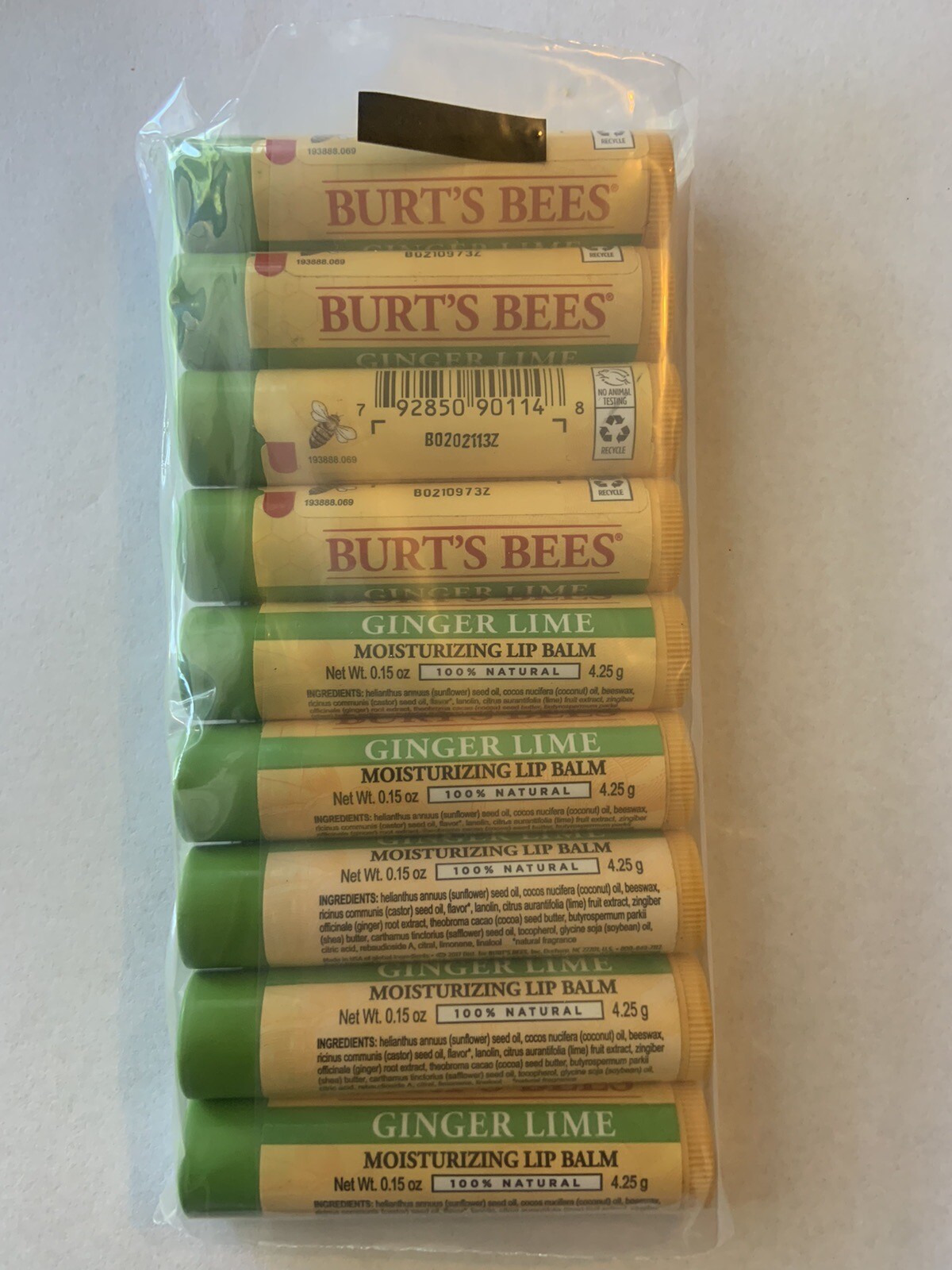 Burt's Bees Moisturizing Lip Balm, Ginger Lime, Qty 9 eBay