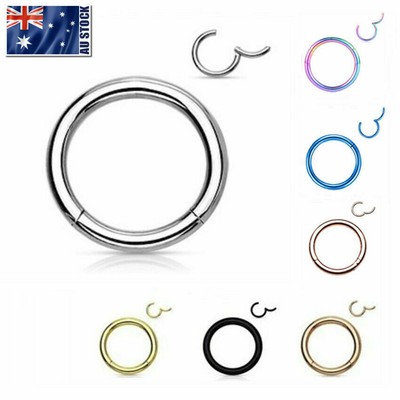 Chirurgenstahl Scharnier Segment Hoop Ring Schläfer Lippe Ohr Nase Piercing...