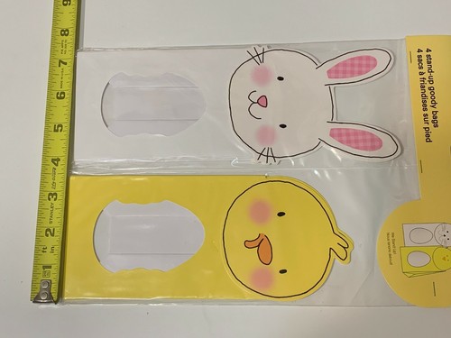 20 Easter Bunny Chick Cutout Bags Treat Egg Hunt Ducks Rabbit Basket Candy Cute - Picture 5 of 6