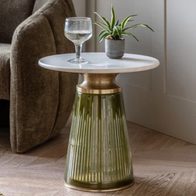 Gallery Seville Green Side Table – Stylish Wooden Accent Table for Living Room