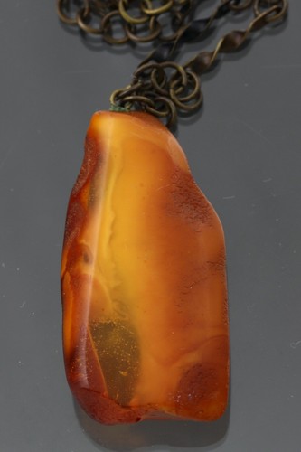 Vintage Genuine BALTIC AMBER Butterscotch Honey Chain Pendant 22.8g 201119-4 - Picture 2 of 6