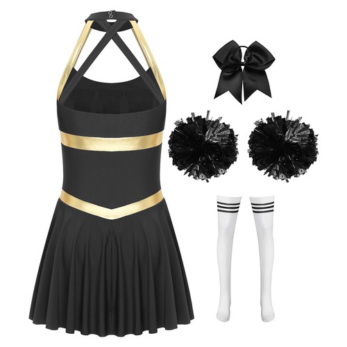 Womens Uniform Metallic Costume Carnival Outfits Raves Activewear Cosplay Dress - Picture 30 of 61