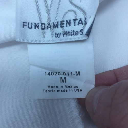 Fundamentals by White Swan Medical Scrubs vita bianca elastica unisex taglia media - Foto 8 di 9