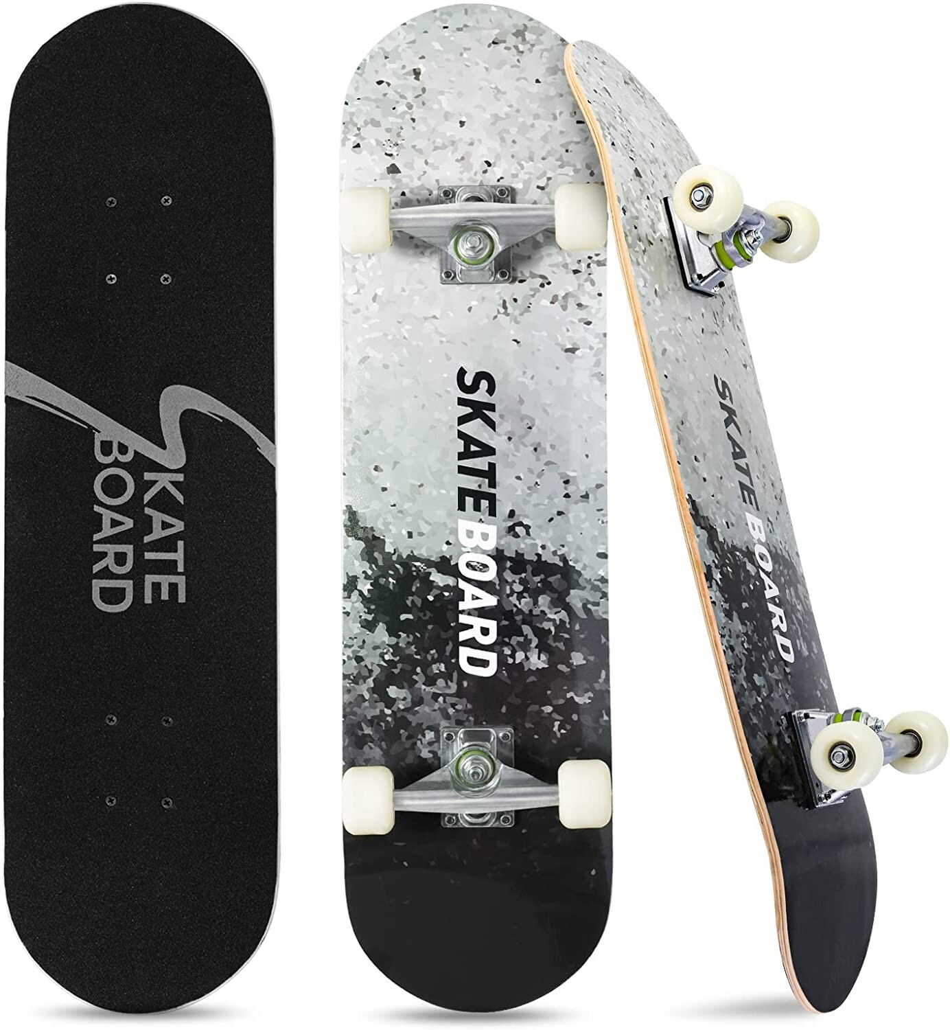 Planche de skate board complète 79 x 20 cm pour vos trajets urbains et sessions au skatepark