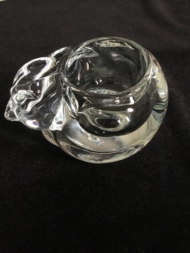 VTG Indiana Glass Sleeping Cat Candle Holder Paperweight Planter Figurine MCM - Picture 4 of 4