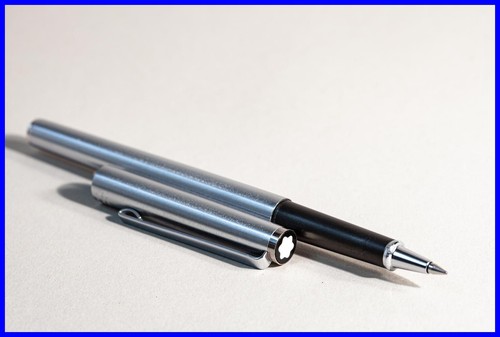 MONTBLANC Tintenroller Quick Pen Edelstahl mit neuer Mine - Namensgravur - Bild 4 von 7
