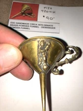 Antique Amazing Brass circa 1800s Ornate Derringer pistol powder funnel