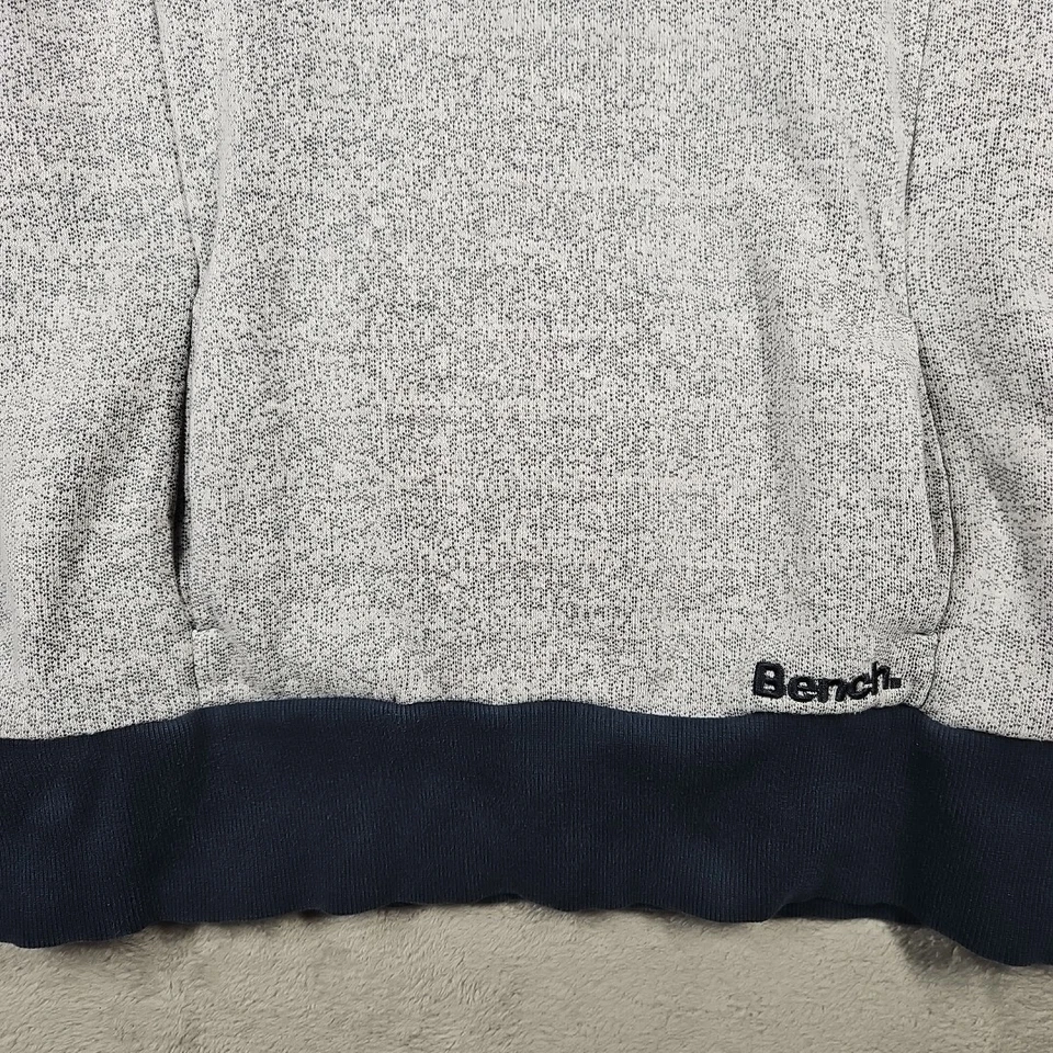 BENCH Multipurpose City Clothing Cowl Neck Pullover Gray w Blue Trim Size L  - Image 4 of 4