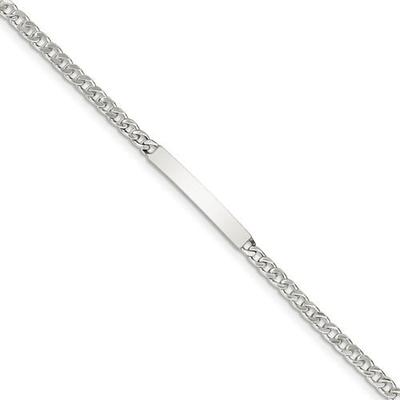 Platinum Sterling Silver Cuban Link Design ID Name Bracelet Free Engraving Gift