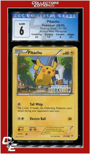 Roaring Skies 20 Pikachu Build-A-Bear Workshop CGC 6 - Subgrades