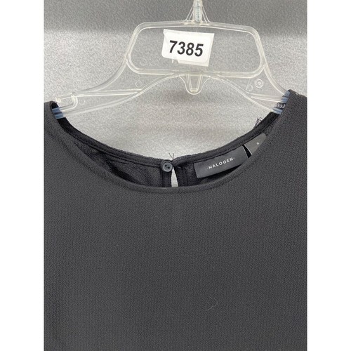 NWT Halogen Shirt Womens Sz S Lace Trim Back Button Closure Lace Sleeves Curved - 第 12/12 張圖片