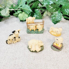 Lot Of 5 Pig Figurines. Resin Piggy. Piggies. Farm Life.