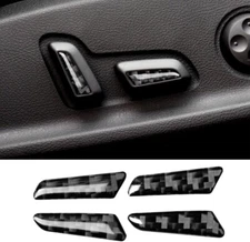 Real Carbon Fiber Seat Adjust Button Trim Cover Fits 17-24 A4 S4 B9 A5 S5 RS5