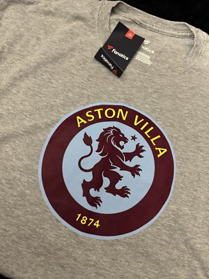 Aston Villa Essentials Small Crest T-Shirt - grey