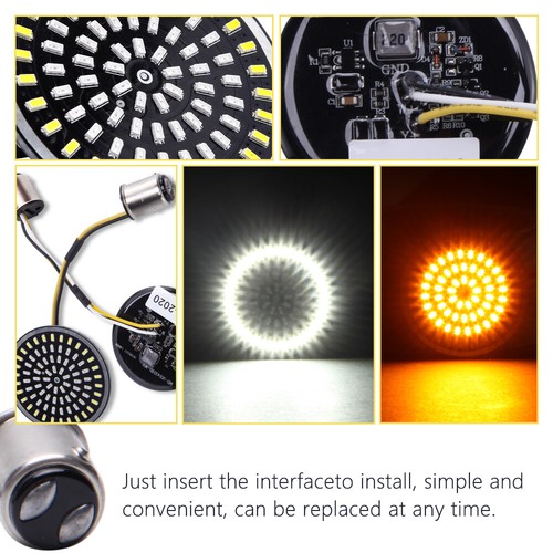 4X señales de giro delanteras traseras LED insertos de luz para Harley Touring Street Glide A+ - Imagen 7 de 12