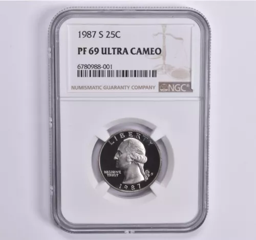 PF69 UCam 1987-S Washington Quarter 25c NGC Brown Label