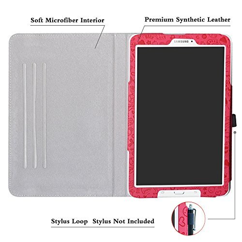 Galaxy Tab E 9.6 Rotating Case, 360 Degree Rotary Stand with Cute Rose Red - 第 6/8 張圖片