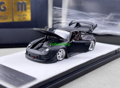 GB PGM 1:64 Matte Black RWB 993 Classic Sports Model Diecast Collect Car