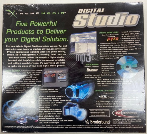 Extreme Media Digital Studio SEALED Box CD Win 98 ME 2000 XP (GGR) - 第 2/11 張圖片