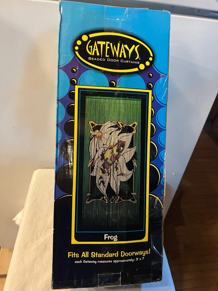 Puerta Rana Flor Bambú Cuentas Puerta Cortina Habitación Divisor Pintado a Mano 3 pies x 7 pies Foto 2 de 4