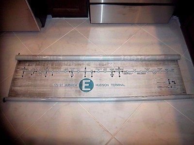 NYC SUBWAY ROLL SIGN MAP E TRAIN JAMAICA HUDSON TERM WORLD TRADE CENTER 34th ST