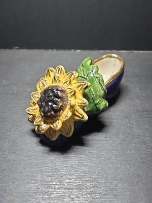 Blue Sky Sunflower shoe Signed Heather Goldmine