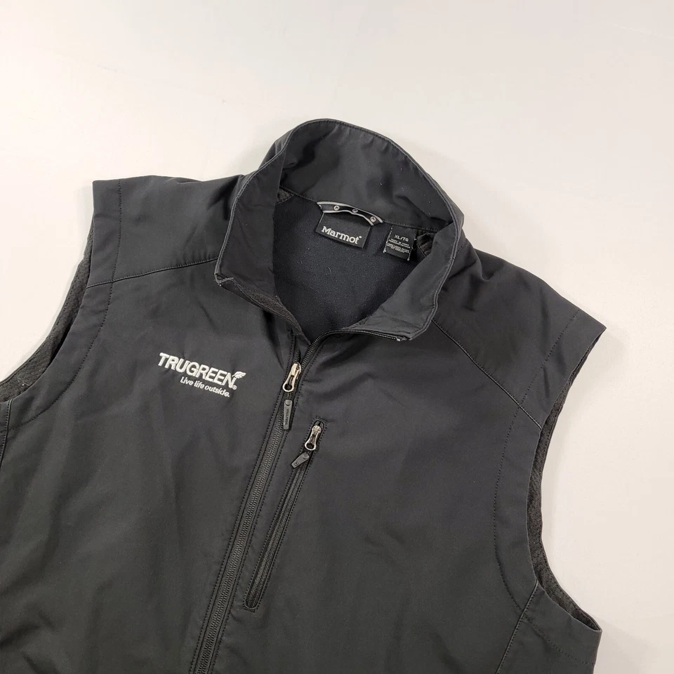 Chaleco Marmot Para Hombres XL Negro Forrado de Vellón Logo Bolsillos con Cremallera Completa Foto 4 de 4