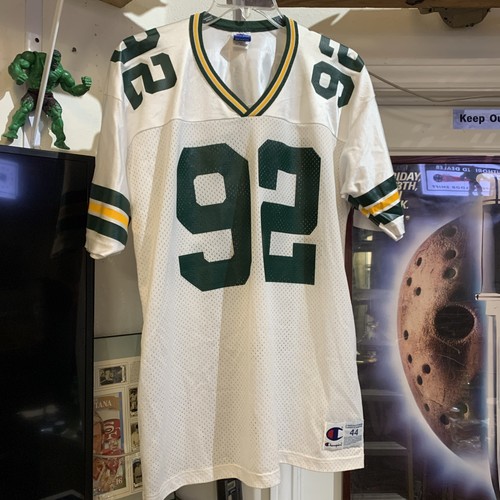 Vintage 90s Green Bay Packers Champion Jersey Mens Size 44 #92 White M