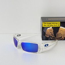 Oakley Gascan OO9014 Polarized Sunglasses Clear Frame Prizm Sapphire Blue