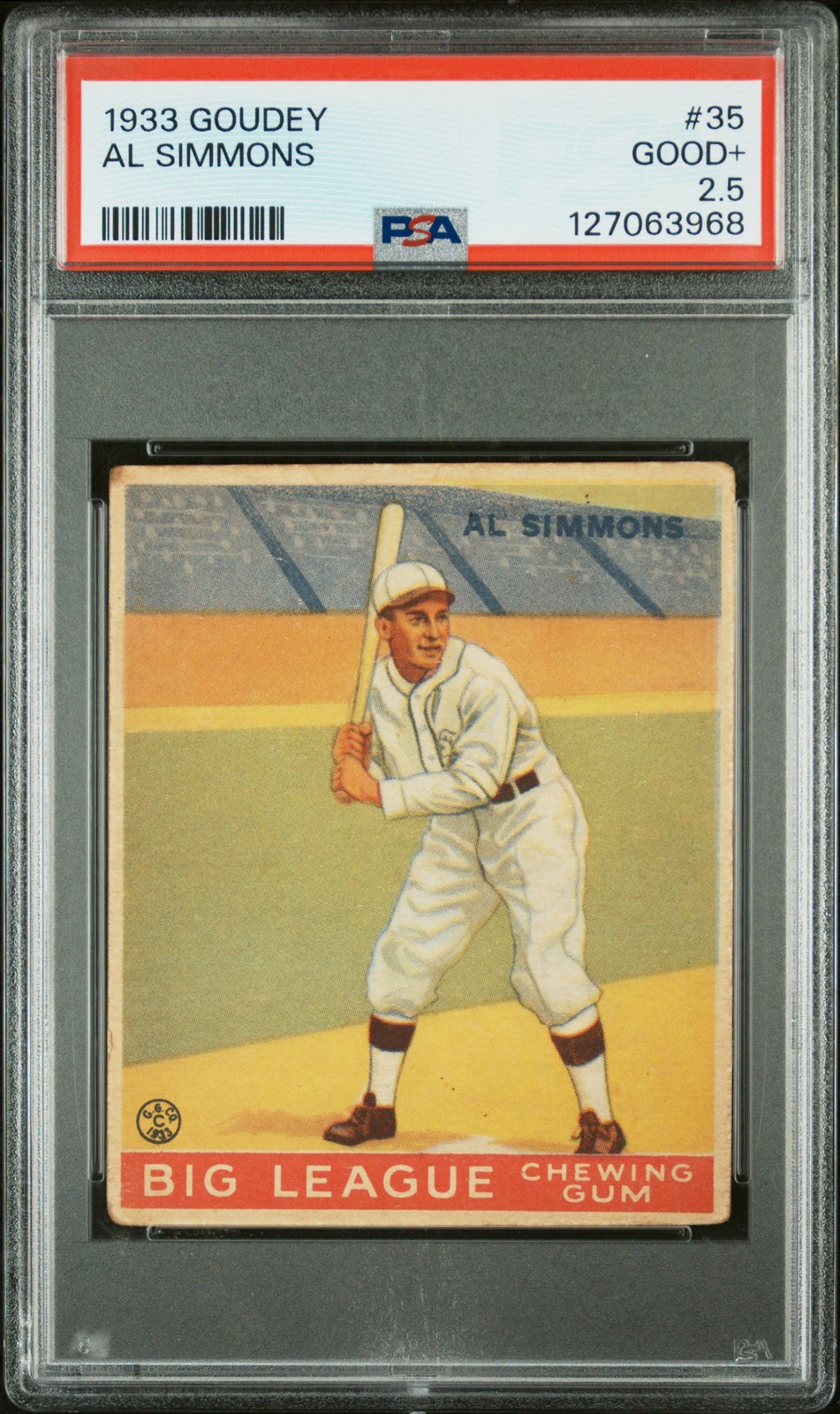 1933 GOUDEY #35 AL SIMMONS PSA 2.5
