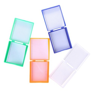 Plastic Microscope Glass Slide Box 25pcs Biological Slices Storage Case Holder