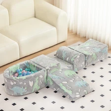 Baby Climb and Crawl Playset 5-Piece, Kids Foam Climbing Block with Small Bal...