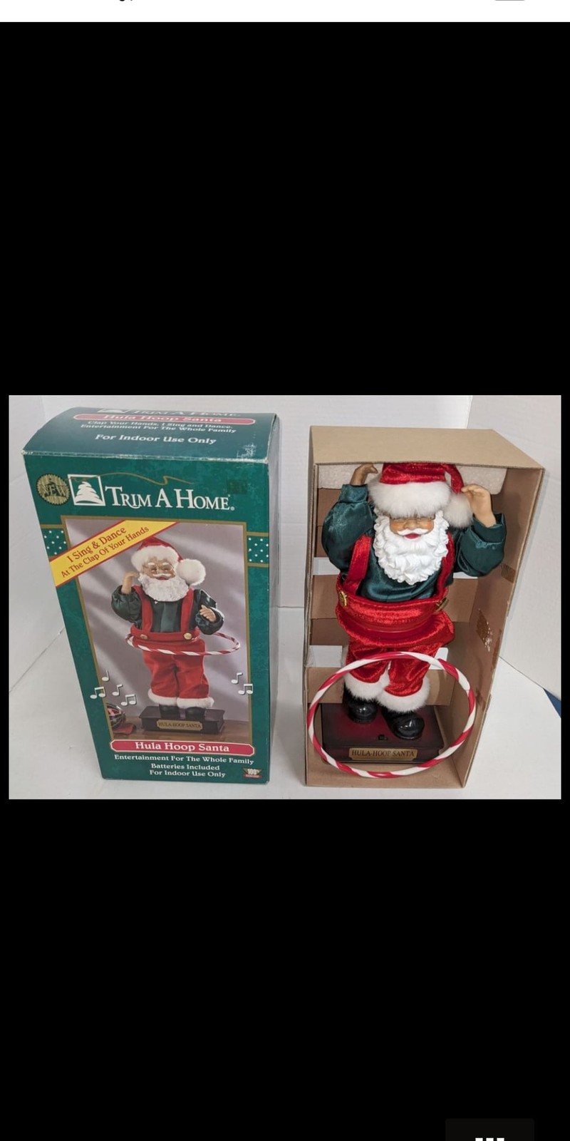 Vintage Hula Hoop Santa Animated Singing Dancing Clap Hands Christmas Holiday