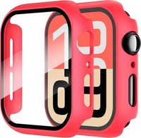HüLle FüR Apple Watch 40Mm Hartglas SchutzhüLle UltradüNn Rundum Schutz Rot