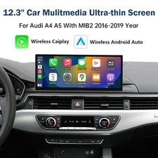 12.3" Wireless Screen Stereo Multimedia For Audi A4 A5 MIB CarPlay/Android Auto