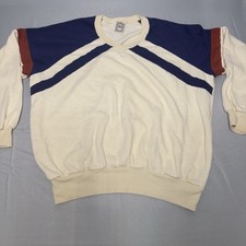 The Great American Shirt Company 80  s Beige Color Block Sweater Vintage Merlot