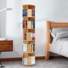 Rotating Bookshelf Bookcase Storage Tower Spinning Shelves for Small Space