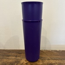 Set of 2 Tupperware 12 oz Stacking Tumblers 115- 12 Purple Vintage