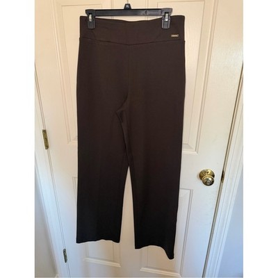 Tahari Brown Wide-Leg Ponte Pants