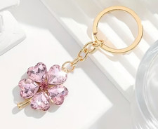 Lucky Five-Leaf Clover Keychain with Lobster Clasp.